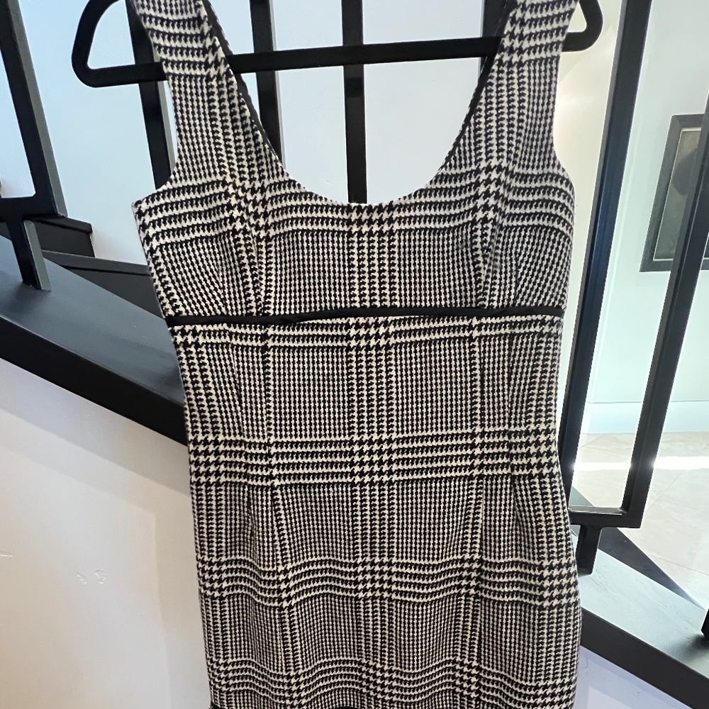 Lela Rose Black and White Plaid Dress